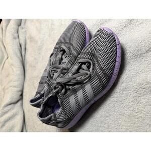 Adidas Women's Gray and Purple Knit Sneakers Size 8.5